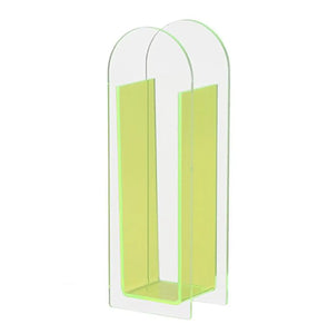 Double Arch Vase in Neon Yellow