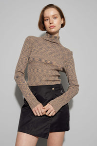 Pool Knit Turtle Neck in Mocha Bisque