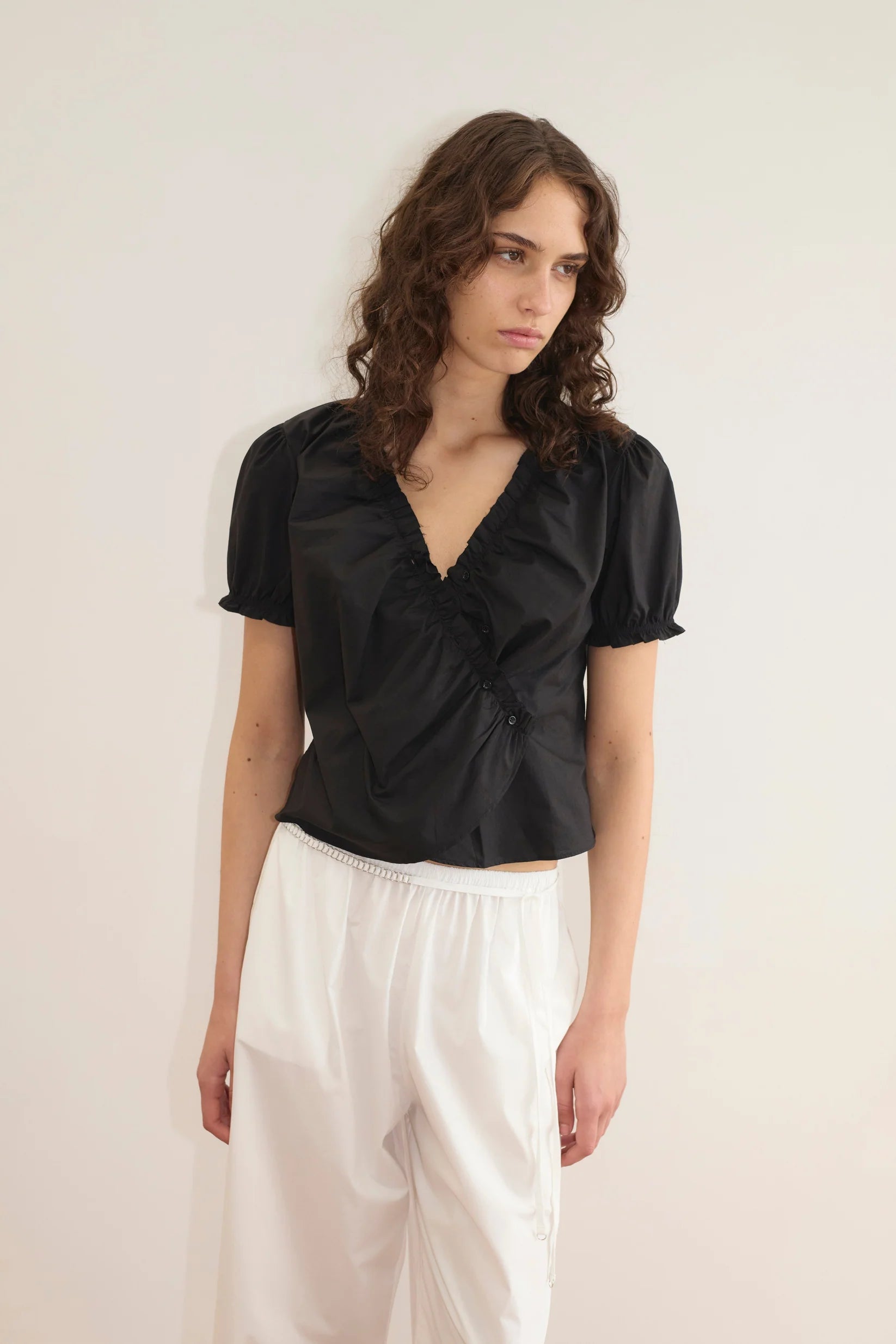 Black Cross Frill Top – Prism Seattle