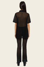 Load image into Gallery viewer, Harmony Checkered Mesh Button Down in Black
