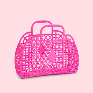 Small Retro Jelly Basket in Berry Pink