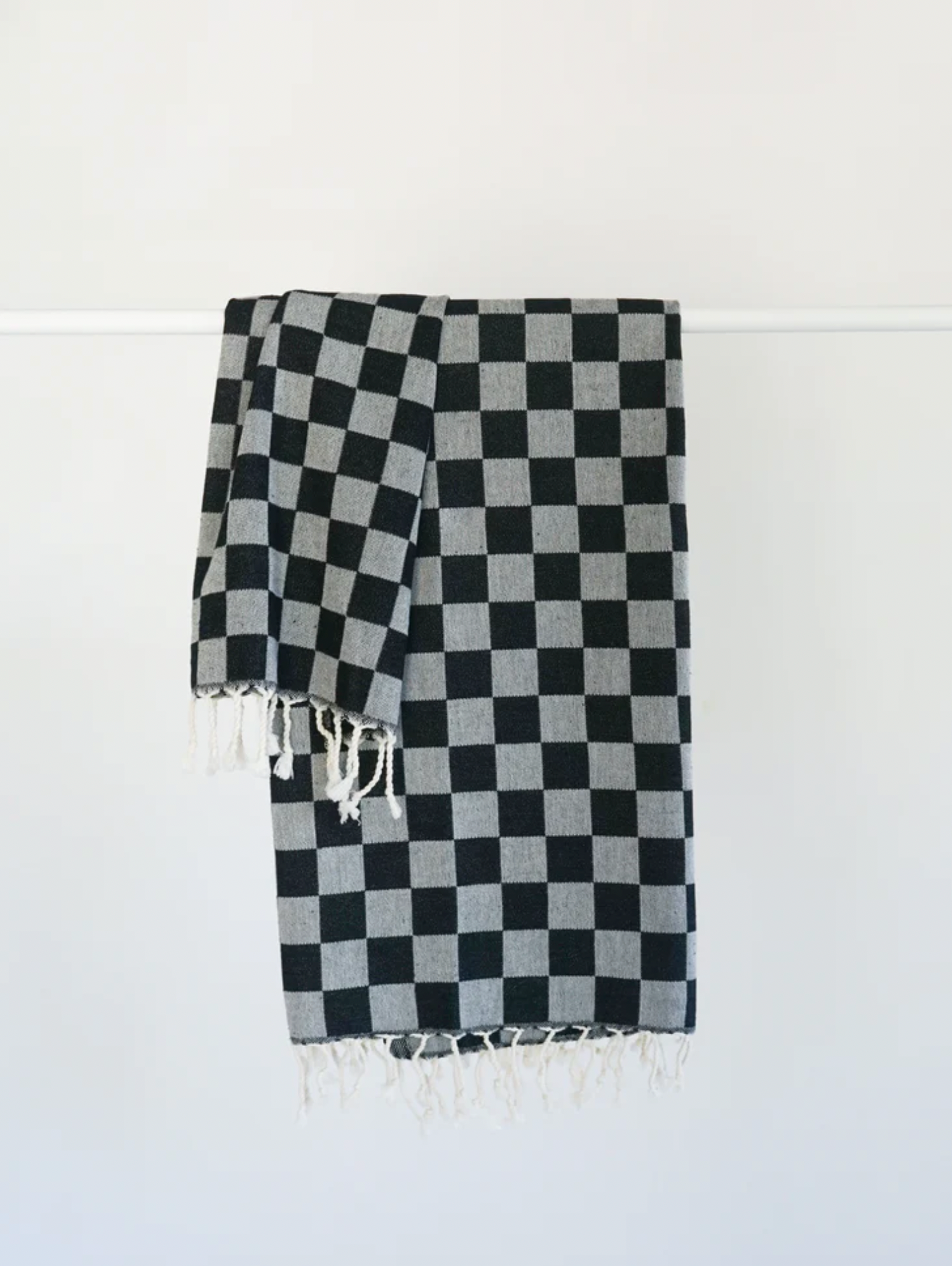 Black and White Checkered Hand Towel