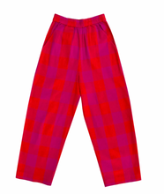 Load image into Gallery viewer, Plaid Elastic Pant in Poppy and Pink
