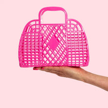 Load image into Gallery viewer, Small Retro Jelly Basket in Berry Pink

