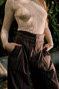Naomi Trousers in Brown Stripe