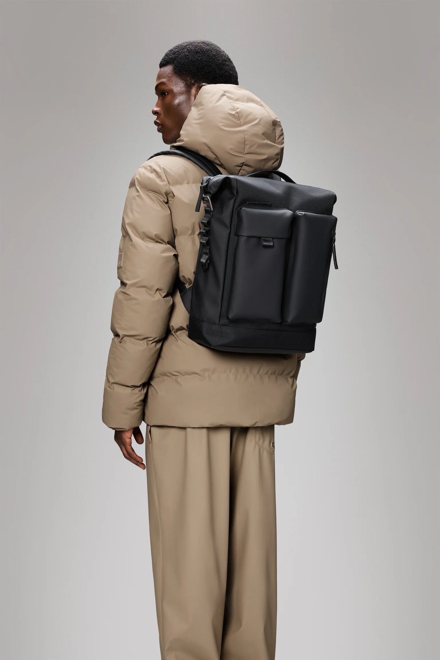 rains travel backpack Rains Black Otaru Backpack