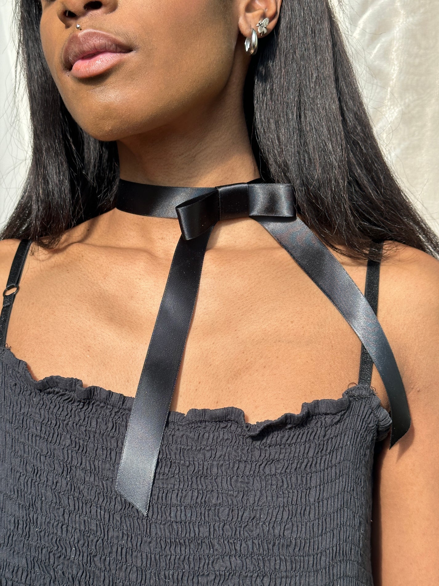 Black Ribbon Chokers Necklace