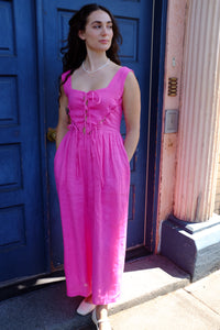Gyneth Pink Linen Dress