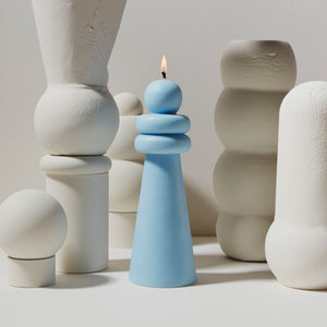 Con Spindle Candle in Blue