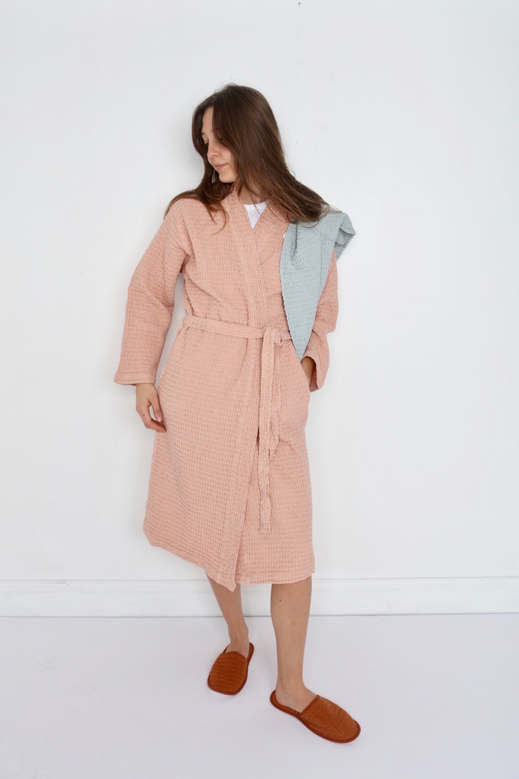 Blush Simple Waffle Bathrobe