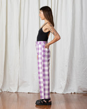 Load image into Gallery viewer, Silk Fly Front Pants in Lilac and Bone

