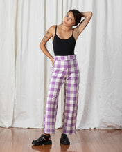 Load image into Gallery viewer, Silk Fly Front Pants in Lilac and Bone

