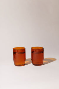 Set of Two Amber 12oz Century Glasses