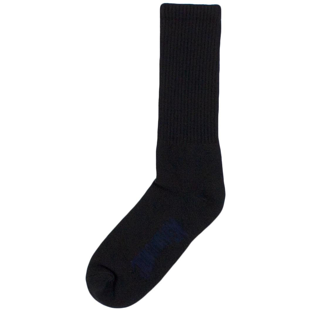 Hemp Wool Crew Socks in Black