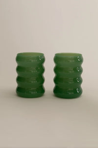 Opaque Ripple Cup Set in Jade