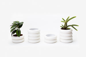Tall White Stacking Planter
