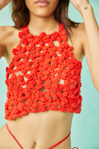 Monolita Crochet Top in Red
