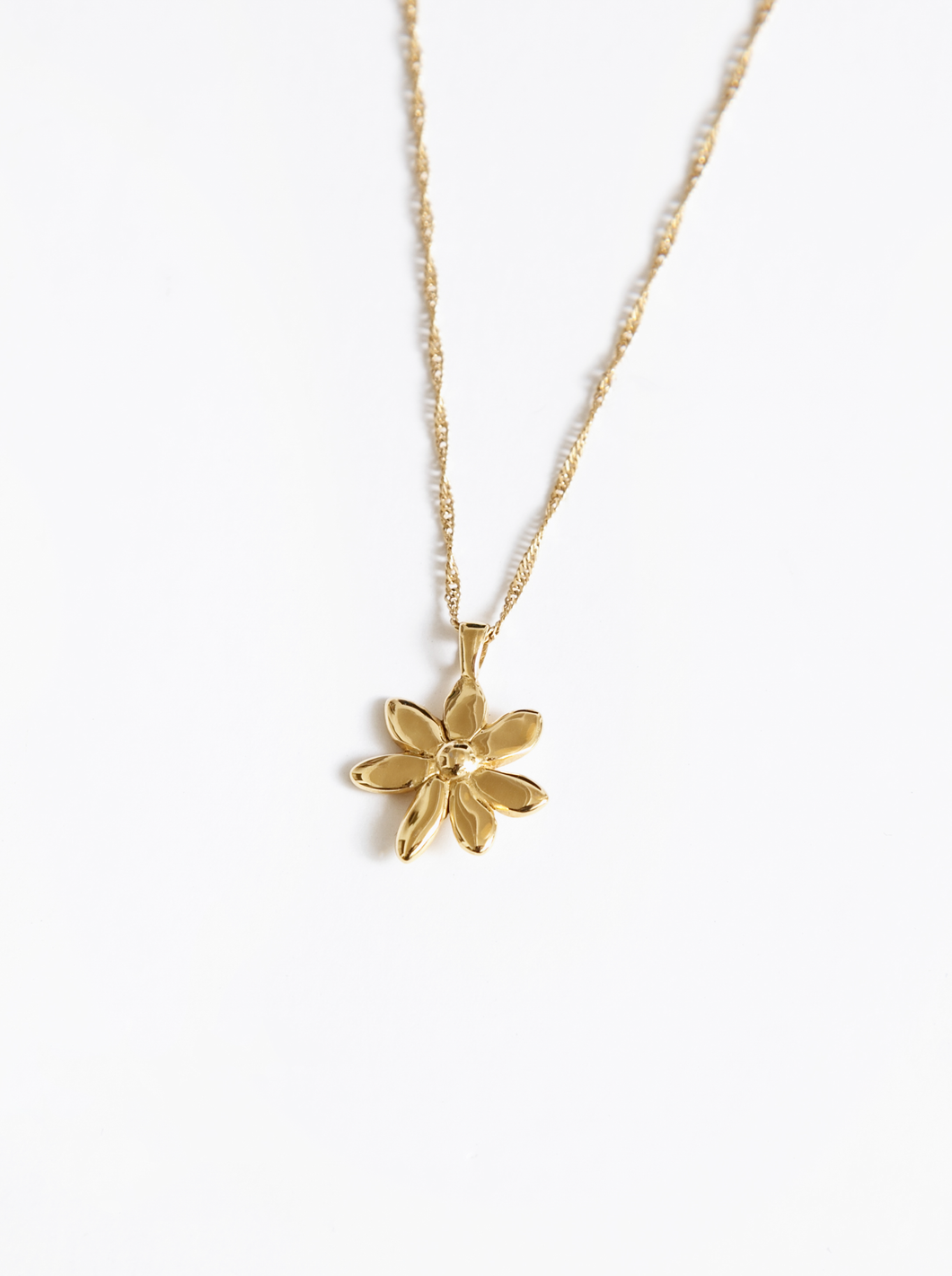 Flower Charm Necklace in Gold