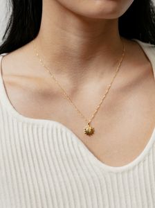 Sun Charm Necklace in Gold