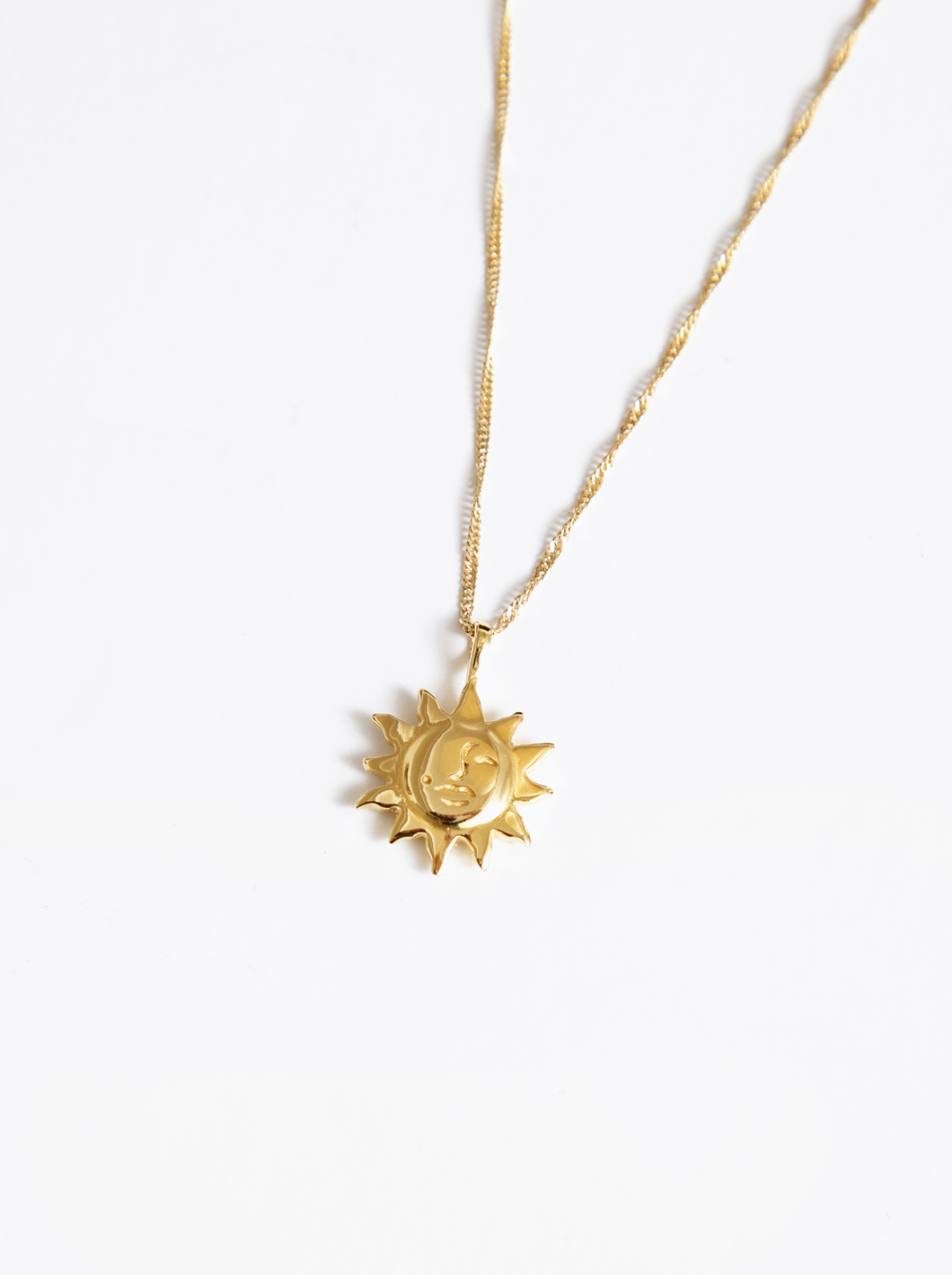 Sun Charm Necklace in Gold