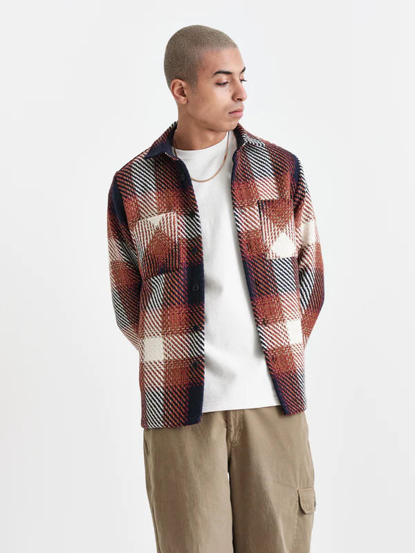 Red Ombre Check Whiting Overshirt