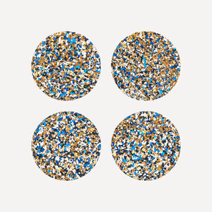 Blue Speckled Cork Coasters