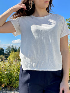 Washed White Cropped Ojai Tee