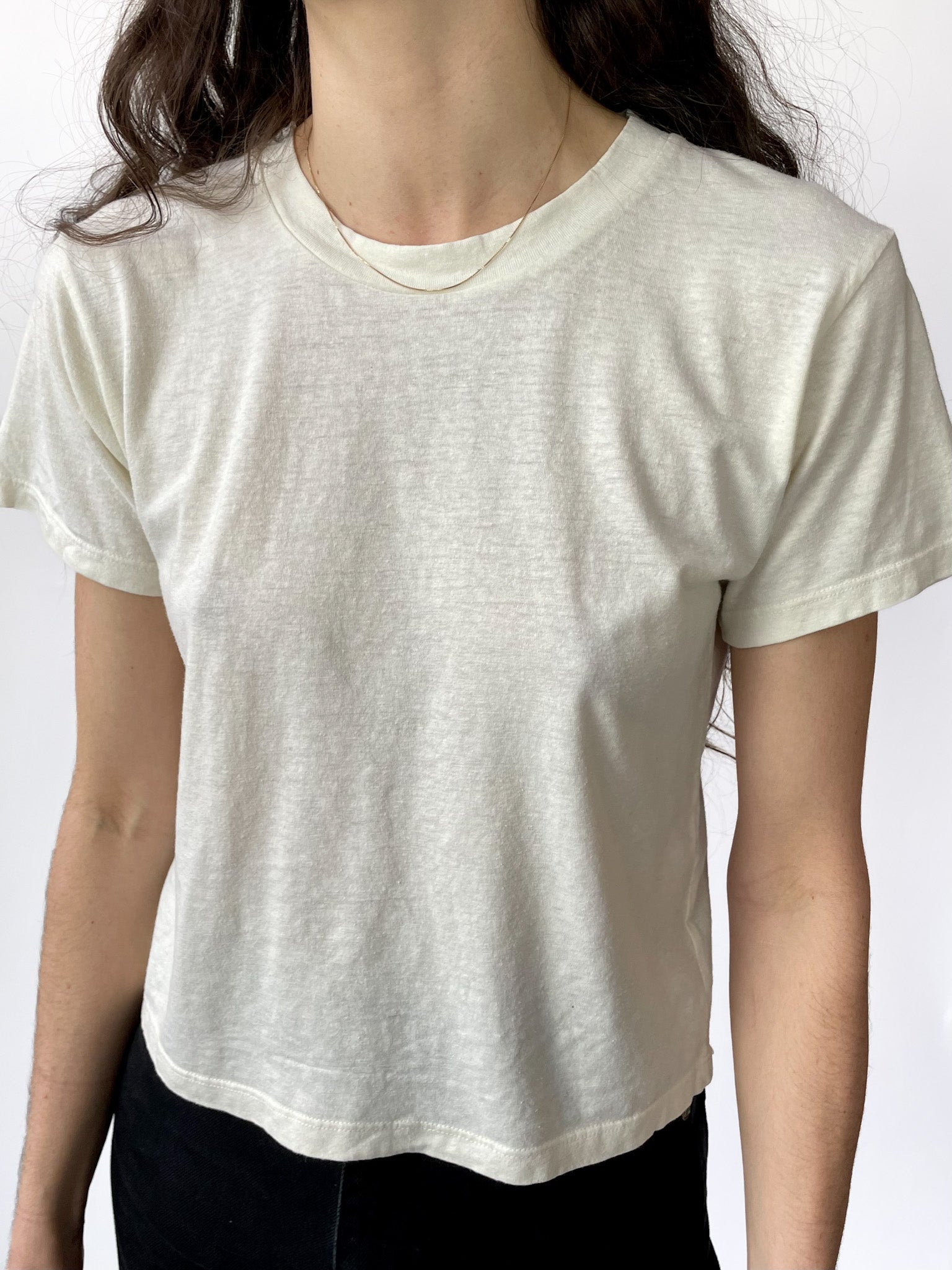 Washed White Cropped Lorel Tee – Prism Seattle