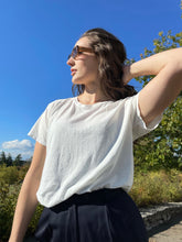 Load image into Gallery viewer, Washed White Cropped Ojai Tee
