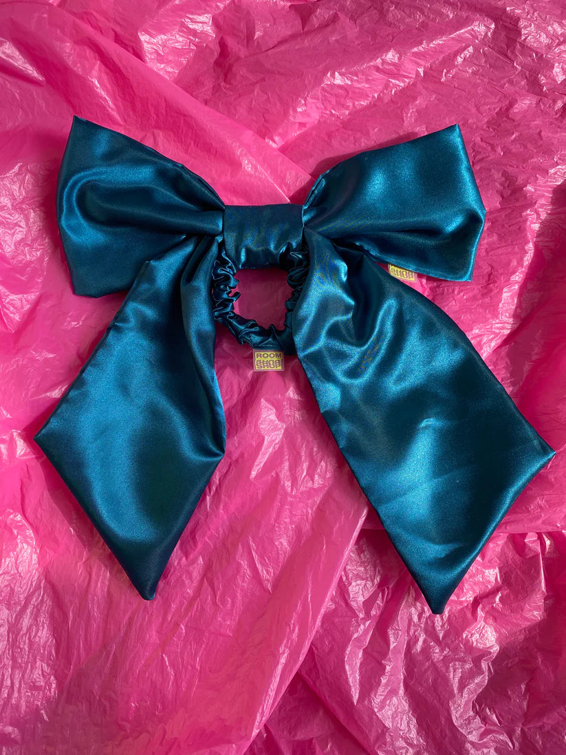 Giant Bow Scrunchie in Peacock