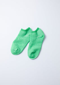 Neon Green Washi Pile Short Sock