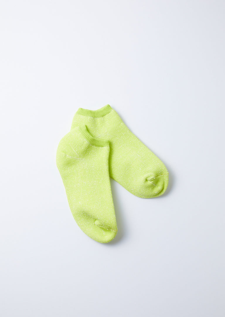 Neon Yellow Washi Pile Short Sock