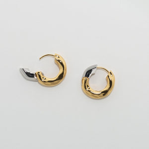 Wavy Chunky Hoops in 3/4 Gold